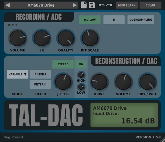 Togu Audio Line TAL-DAC v1.6.2 VST VST3 AU AAXTogu Audio Line TAL-DAC v1.6.2 VST VST3 AU AAX