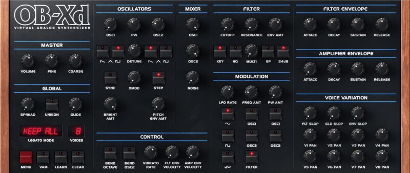 discoDSP OB-Xd v2.5 [x64 VST VST3 AU WIN MAC LINUX]