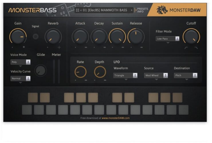 MonsterDAW MONSTER Bass v1.0 [x32 x64 VST AU WIN MAC]